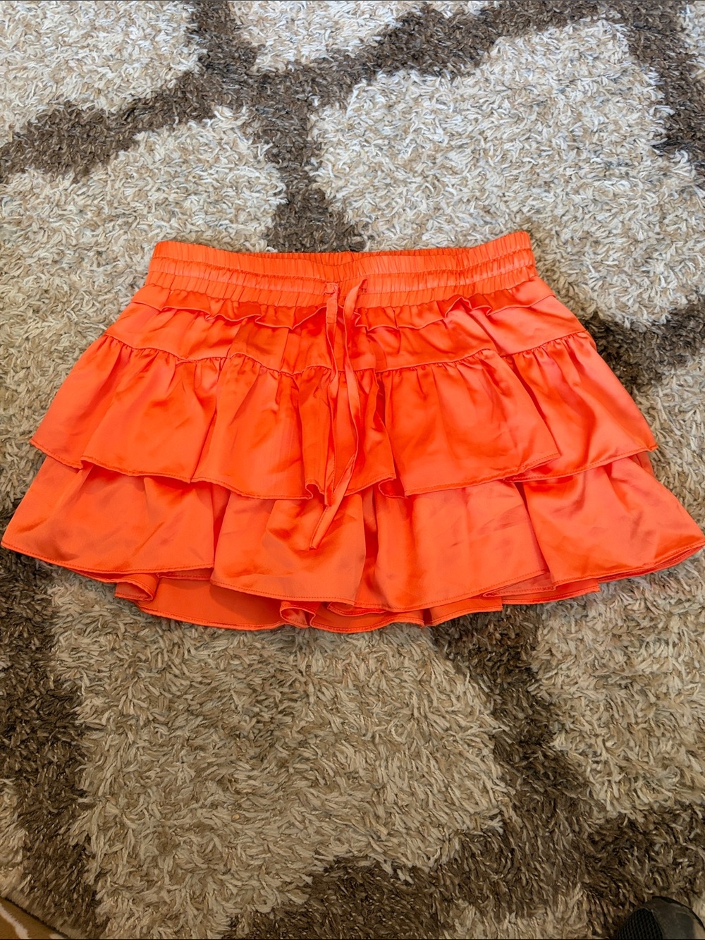 Orange tiered skort